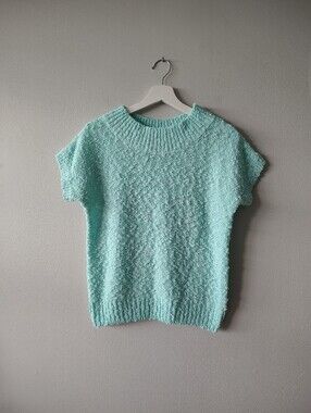 Vintage The Bay Mint Turquoise Light Knit Top